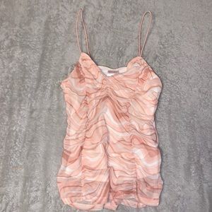 Pink And White Swirl Strap Tank Top No Boundaries Size XS